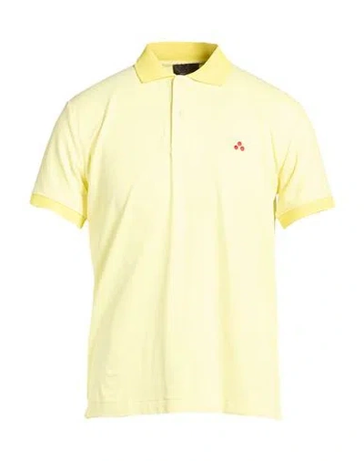 Peuterey Man Polo Shirt Pastel Yellow Size M Polyamide, Elastane