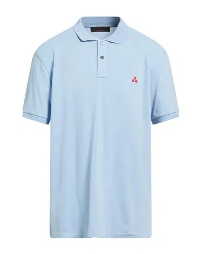 Peuterey Man Polo Shirt Sky Blue Size Xxl Cotton