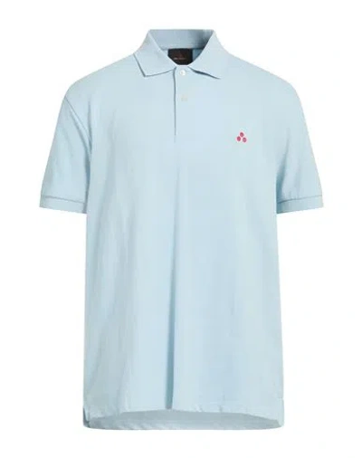 Peuterey Man Polo Shirt Sky Blue Size Xxl Cotton