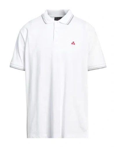 Peuterey Man Polo Shirt White Size 3xl Cotton, Elastane