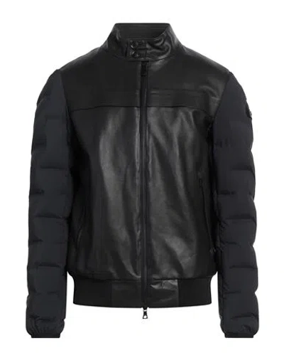 Peuterey Man Puffer Black Size M Polyester, Elastane, Leather