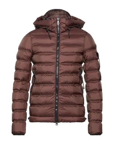 Peuterey Man Puffer Chocolate Brown Size Xs Polyamide