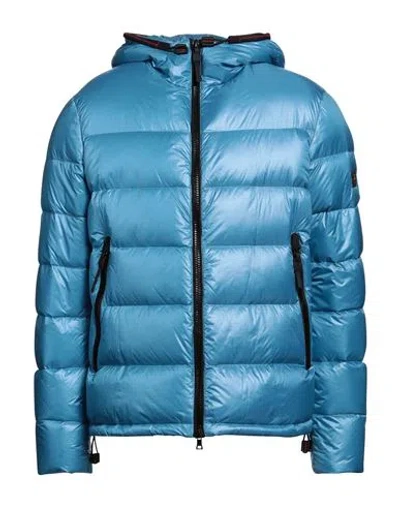 Peuterey Man Puffer Light Blue Size Xl Polyamide