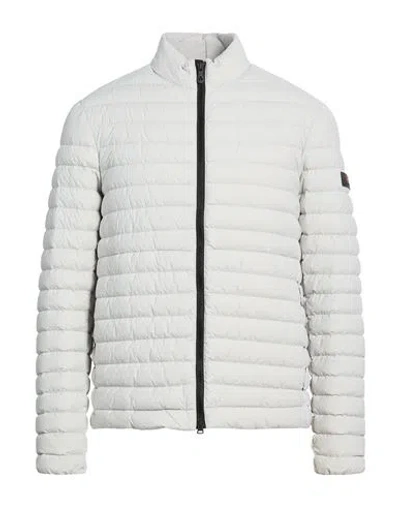 Peuterey Man Puffer Light Grey Size L Polyamide In Animal Print