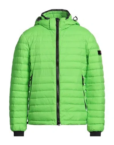 Peuterey Man Puffer Lime Green Size Xl Polyamide