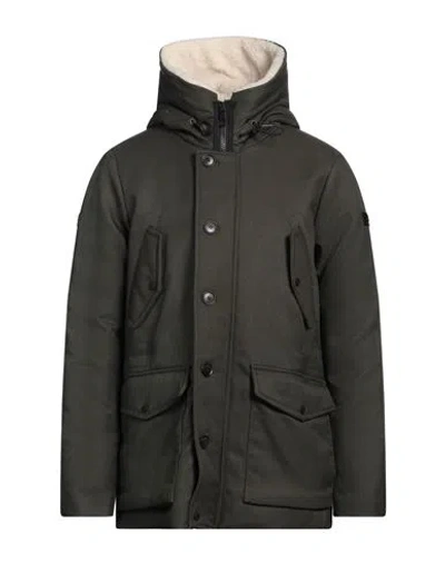 Peuterey Man Puffer Military Green Size 3xl Wool, Polyamide