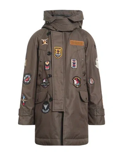 Peuterey Man Puffer Military Green Size L Cotton, Polyester