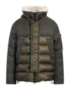 Peuterey Man Puffer Military Green Size Xl Wool, Polyamide In Green