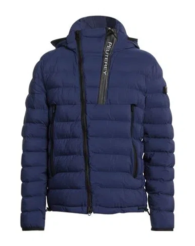 Peuterey Man Puffer Navy Size Xxl Polyamide In Blue