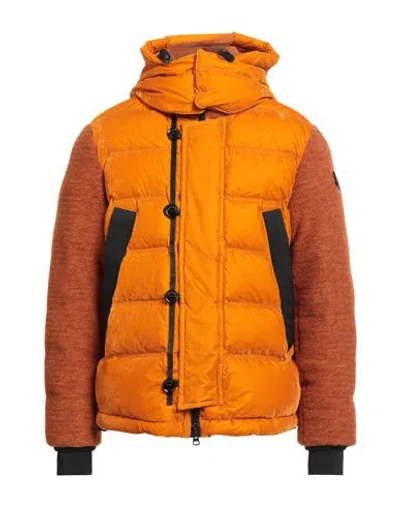 Peuterey Man Puffer Orange Size M Viscose, Polyamide, Polyester, Virgin Wool