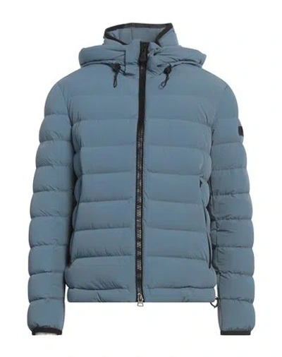 Peuterey Man Puffer Slate Blue Size L Polyamide, Elastane