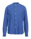Peuterey Man Shirt Blue Size M Linen In Blue