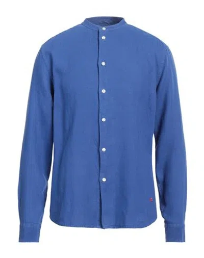 Peuterey Man Shirt Blue Size M Linen