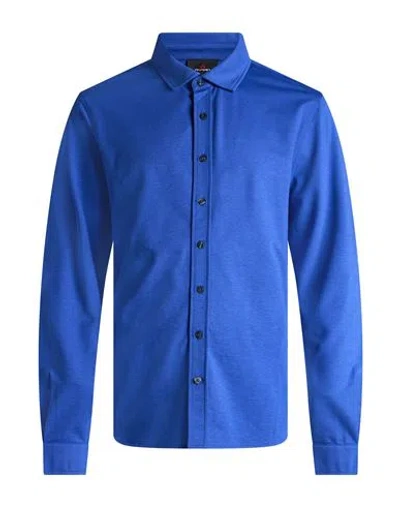 Peuterey Man Shirt Bright Blue Size M Cotton, Wool