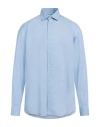 Peuterey Man Shirt Light Blue Size Xs Cotton, Elastane In Blue