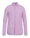 Peuterey Man Shirt Light Purple Size M Linen In Purple