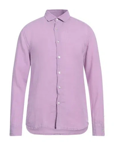 Peuterey Man Shirt Light Purple Size M Linen
