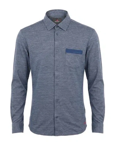 Peuterey Man Shirt Midnight Blue Size M Polyamide, Polyester, Elastane