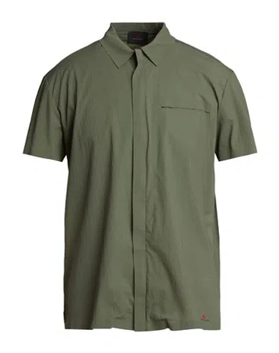 Peuterey Man Shirt Military Green Size M Polyamide, Elastane