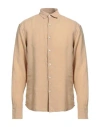 Peuterey Man Shirt Sand Size Xxl Linen In Beige