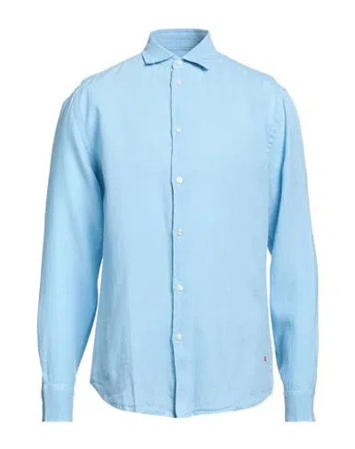 Peuterey Man Shirt Sky Blue Size L Linen