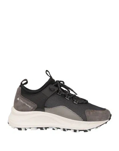 Peuterey Man Sneakers Charcoal Size 9 Soft Leather, Textile Fibers