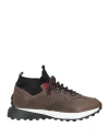 Peuterey Man Sneakers Dark Brown Size 12 Leather, Textile Fibers