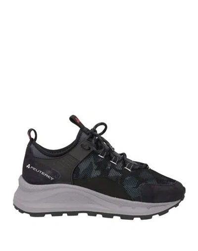 Peuterey Man Sneakers Midnight Blue Size 12 Leather, Textile Fibers In Multi
