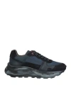 Peuterey Man Sneakers Midnight Blue Size 9 Leather, Textile Fibers