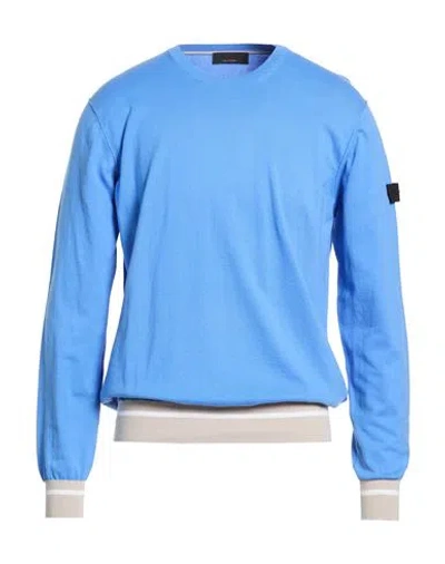 Peuterey Man Sweater Azure Size L Cotton In Blue
