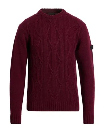 Peuterey Man Sweater Burgundy Size Xl Wool, Polyamide In Red