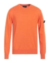 Peuterey Man Sweater Orange Size M Cotton, Wool