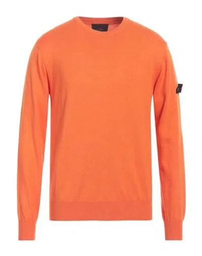 Peuterey Man Sweater Orange Size M Cotton, Wool