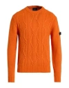 Peuterey Man Sweater Orange Size M Wool, Polyamide In Orange