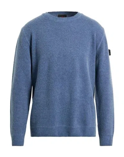 Peuterey Man Sweater Pastel Blue Size Xxl Wool, Polyamide