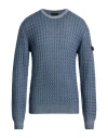 Peuterey Man Sweater Slate Blue Size M Organic Merino Wool In Blue