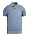 Peuterey Man Sweater Slate Blue Size Xl Cotton In Blue