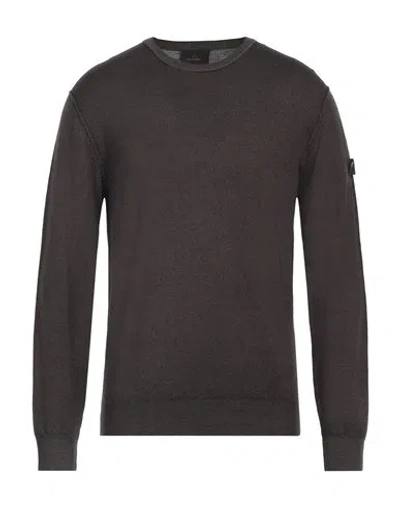 Peuterey Man Sweater Steel Grey Size L Wool In Gray