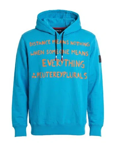 Peuterey Man Sweatshirt Azure Size M Cotton In Blue