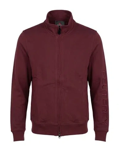 Peuterey Man Sweatshirt Burgundy Size Xs Cotton In Brown