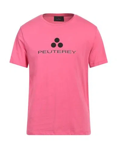Peuterey Man T-shirt Fuchsia Size L Cotton In Pink