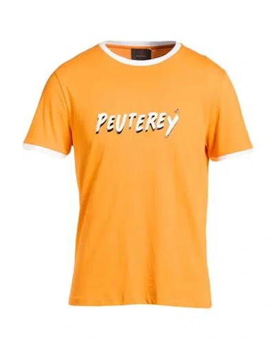 Peuterey Man T-shirt Orange Size M Cotton, Elastane In Yellow