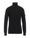 Peuterey Man Turtleneck Black Size Xs Cotton, Wool