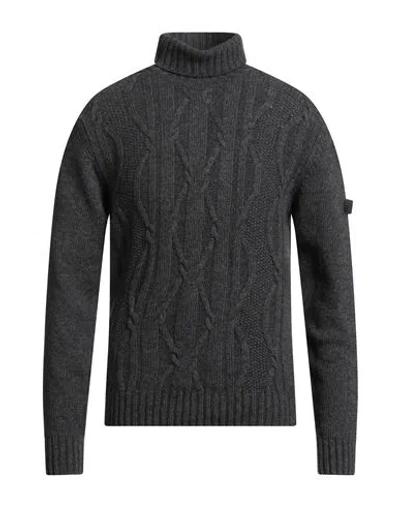 Peuterey Man Turtleneck Charcoal Size M Wool, Polyamide In Gray