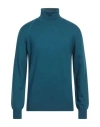 Peuterey Man Turtleneck Deep Teal Size Xl Cotton, Wool, Polyamide In Green