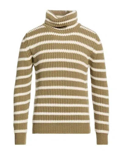 Peuterey Man Turtleneck Khaki Size M Wool In Green