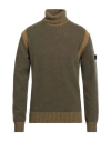 Peuterey Man Turtleneck Military Green Size Xl Wool, Polyamide