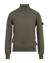 Peuterey Man Turtleneck Military Green Size M Cotton, Wool