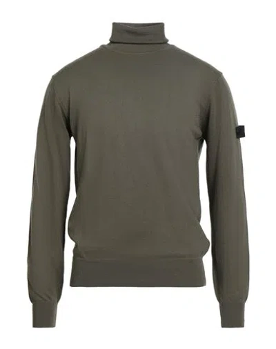 PEUTEREY PEUTEREY MAN TURTLENECK MILITARY GREEN SIZE XXL COTTON, WOOL