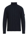 Peuterey Man Turtleneck Navy Size M Wool, Polyamide In Blue